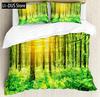 Forest Duvet Cover Set Misty Autumn Decor 3 Piece Bedding Set With 2 Pillow Shams Queen King Full Size For Kids Teens Adults