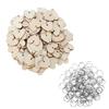 50 Pieces Wood Tags Round Heart Shaped Wooden Discs with 2 Holes and 50 Pieces Rings for Birthday Board Calendar DIY Crafts
