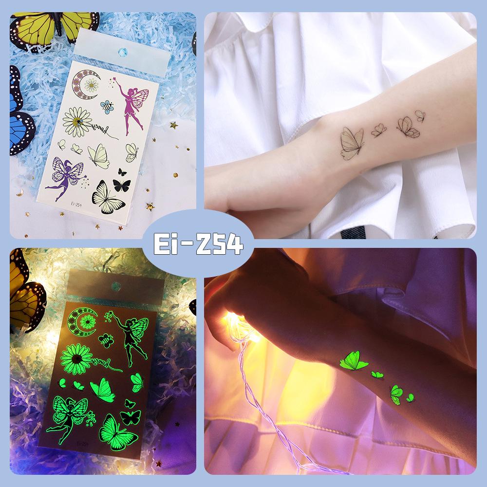 Glow-in-the-Dark Fairy Butterfly Tattoo Stickers for Kids - Waterproof & Fun Design