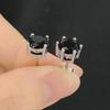 Black Crystal Stud Earrings for Men Classic Four Six Claws Women Cartilage Studs 3mm 8mm Zircon Piercing Ear Jewelry