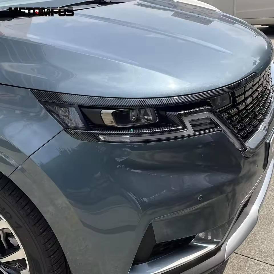 For Kia Carnival KA4   2022 Front Hood Bonnet Headlamp Eyebrow Trim Cover Car Accessories Exterior