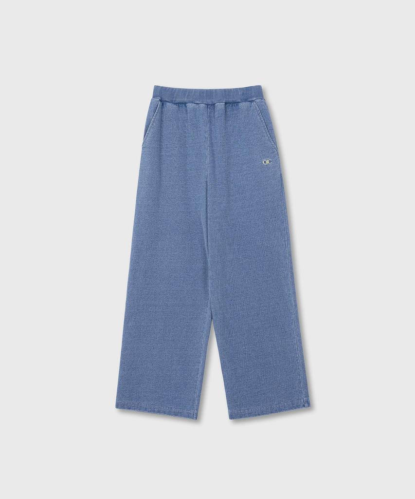 OIOI COLLECTION Vintage Denim Sweat Wide Pants_Denim Light Blue