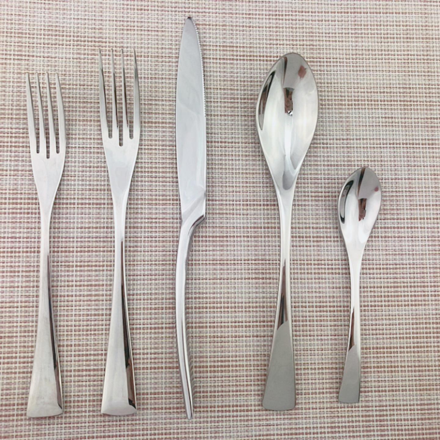

Silver 5Pcs/Set Portable Reusable Cutlery Dinnerware Set Knife Fork Spoon Dessert Fork Teaspoon Set Stainless Steel Dropshipping серебряный
