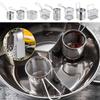 304 Stainless Steel Deep Frying Basket with Hook&Handle Multi-funcational Hangable Colander Mesh Sieve Oil Filter