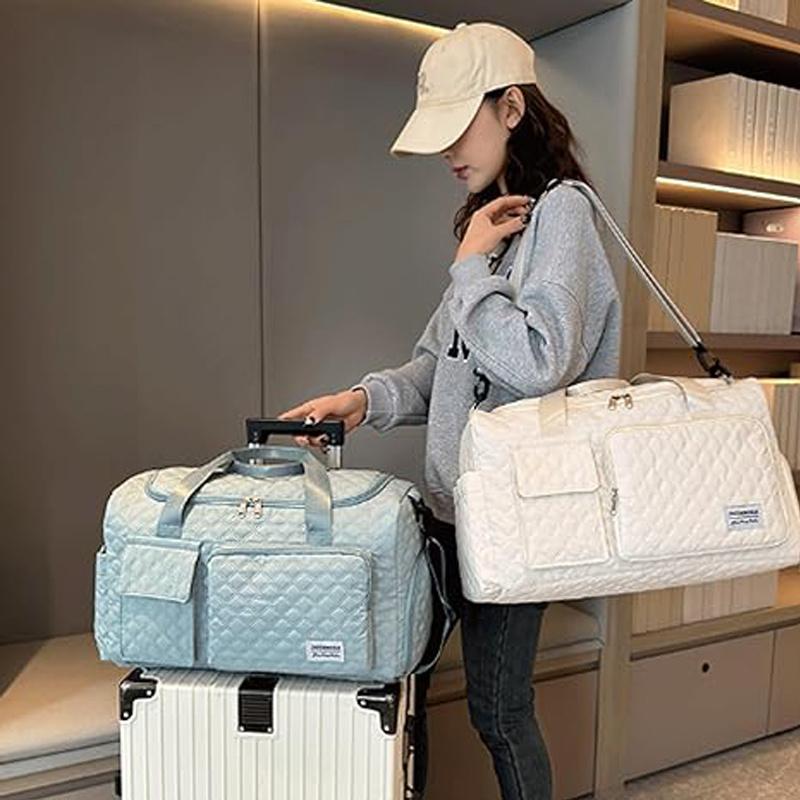 Women's Weekender Bag with Shoe Compartment & Expandable Toiletry Bag - Durable Oxford Fabric Travel Duffel, Spacious Overnight Tote for Gym, Hospital