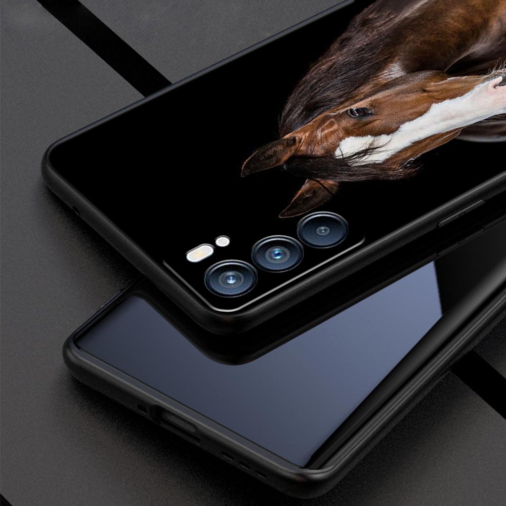 Animal Horse Phone Case For Oppo A17 A31 A54 A57 A78 A79 A98 Find X5 X6 Reno 6 7 8 10 11 12 13 F Pro 5G Soft TPU Cover Funda Bag