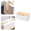 Practical Cable Box With Wood Top Wall Mounted Cable Management Container with Wood Lids for Safe Wire Keeping