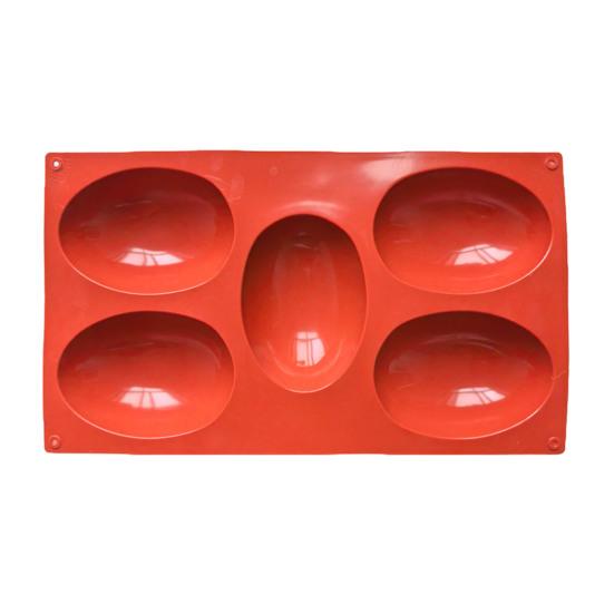 Easter Egg Silicone Mold 5 Cavity Egg Shape Easter Baking Mold Non-Stick Chocolate Mold Freezer Safe Mold for Jelly Ice Cream Candy Dessert