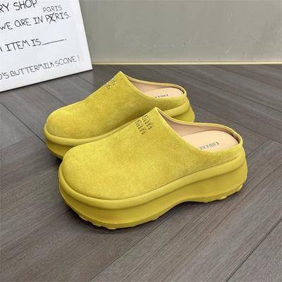 Baotou Half-drag Muffin Shoes for Women's Outer Wear 2025 Spring and Summer Korean Version Versatile Thick-soled Heightening Casual Lazy One-pedal S