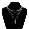 Stacked Vintage Cross Choker Thin Chain Multi Layer Prayer Necklace  Jewelry Accessories