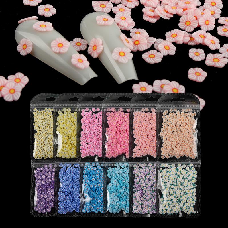 

10G/ bag Polymer Soft Floral Nail pieces Charm Decorative Polymer Clay Sheet accessories DIY nail design supplies