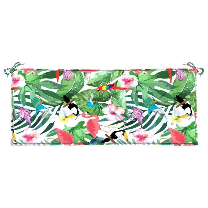 VidaXL Coussin de banc de jardin carreaux multicolore 120x50x7cm tissu 361597