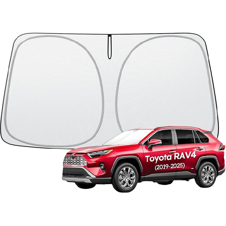 Wigoo 2025 Tesla New Model Y Accessories Windshield Sunshade [OEM Design, 100% Sun Blockage] Foldable Heat Ulation Sunshade With Storage Bag, For