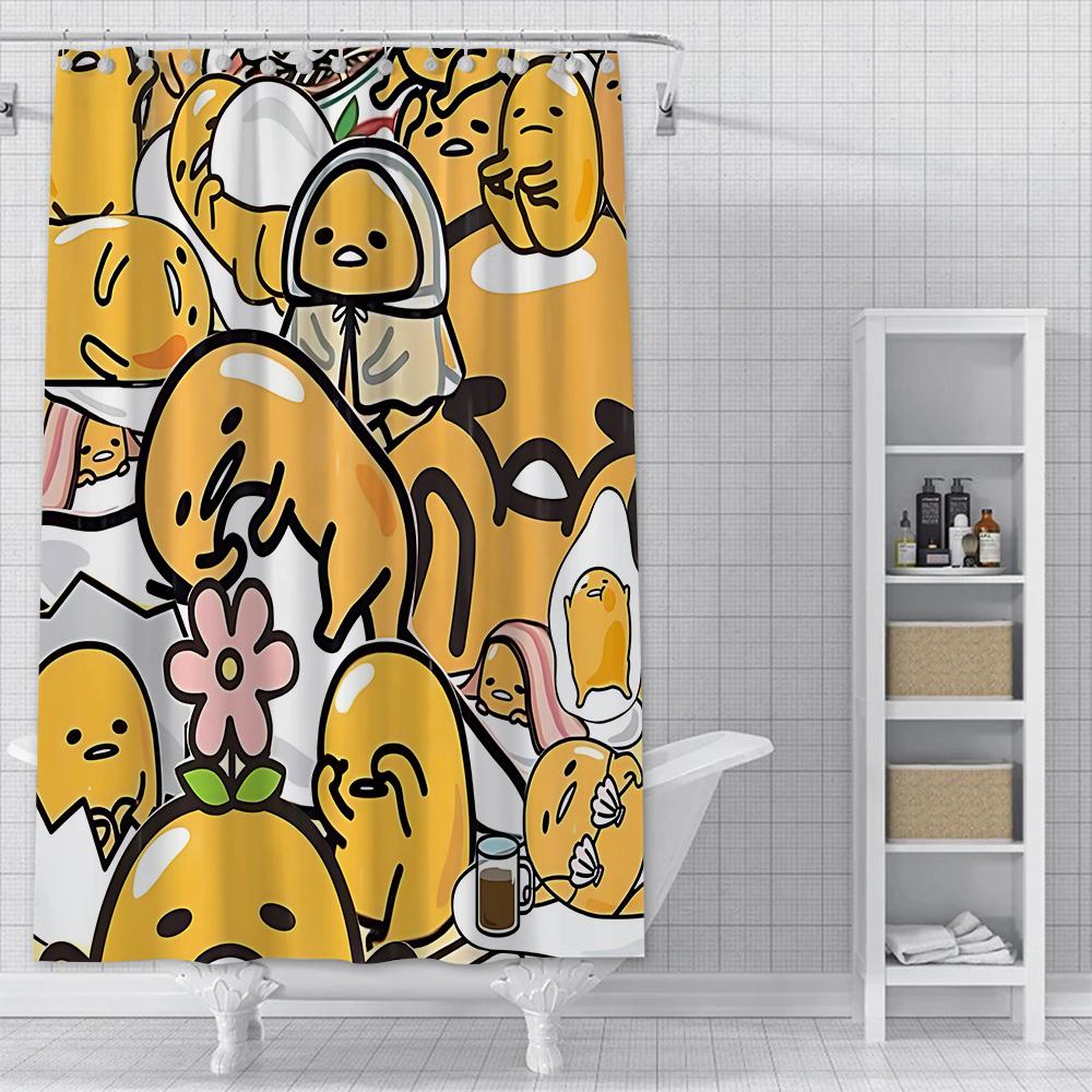 Cartoon G-Gudetama Shower Curtain Waterproof Polyester Fabric Paint Colorful Bath Curtains Home Bathroom Decor Curtain With Hook