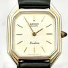 Used [New Battery] SEIKO Exceline Ladies Watch Rectangular 2320-6430 127389 Engraved New Belt