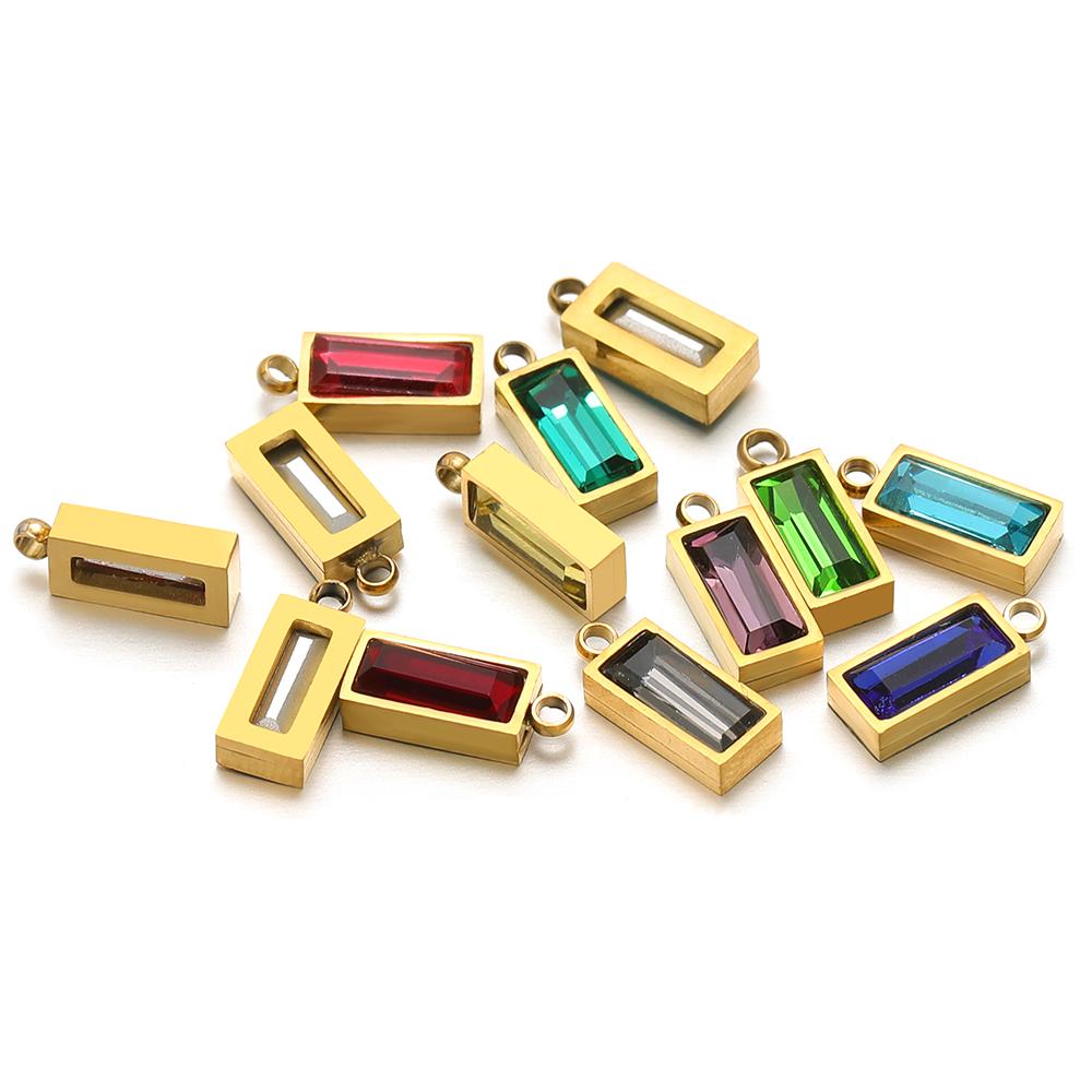

5pcs Stainless Steel Rectangle Glasses Charms Small Exquisite Pendants DIY Jewelry Findings Necklace Bracelet Earrings Making