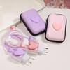 3D Love Heart Data Cable Protective Cover For 11 15 16 Pro Max 14 13 12 18W 20W Charger Cases Wire Winder Cable Organizer