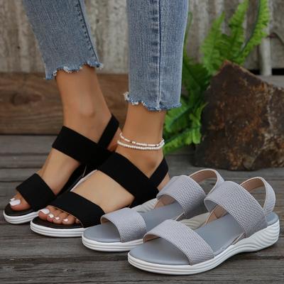 Damskie Modne Sandały Lato Nowe Siateczkowe Casualowe Sandały Sportowe z Odkrytymi Palcami Plus Size Latające Tkane Płaskie Buty Sandalias Mujer Damskie