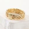 Vintage Hand Carved Surround Women's Ring Gold Color Metal Geometry Daily Wear Party Jewelry Anniversary Gift
