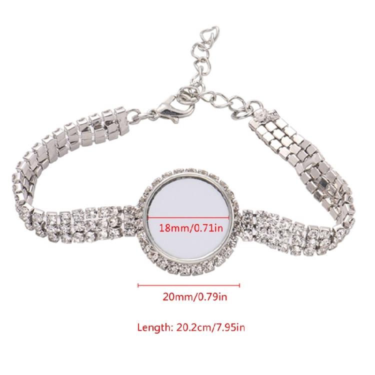 Metal Pendant Bracelets DIY Sublimation Blank Rhinestones Bracelet for Friends