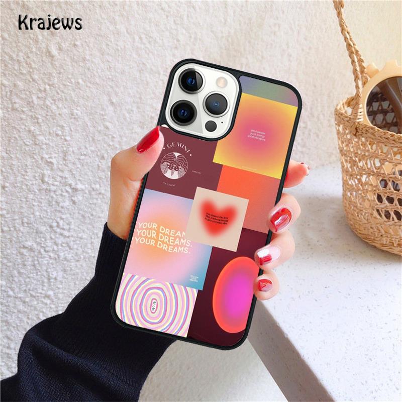 art pastel icons positive words Phone Case For iPhone 17 Air 16 15 14 Max Plus 11 12 13 Pro Max Phone Cover Fundas