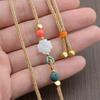 Adjustable Agate and Jade Pendant Necklace Chain for Men and Women
