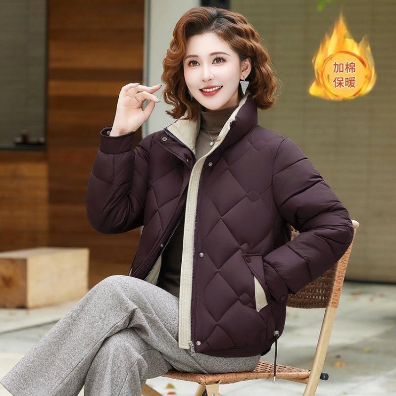 Medium and new winter cotton-padded clothes, short stand-up collar fashion warm cotton-padded clothes, down thickened jackets, cotton-padded jackets.