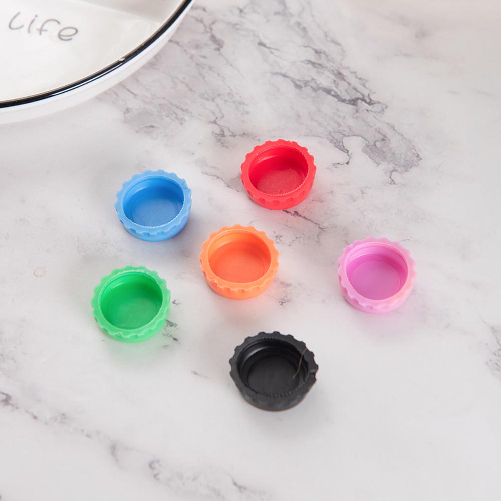 6 PCS Silicone Bottle Cap Color Round Soft Glue Plug Keeps Fresh Vacuum Sealing Champagne Bottle Creative Kitchen Tool Bar Tool