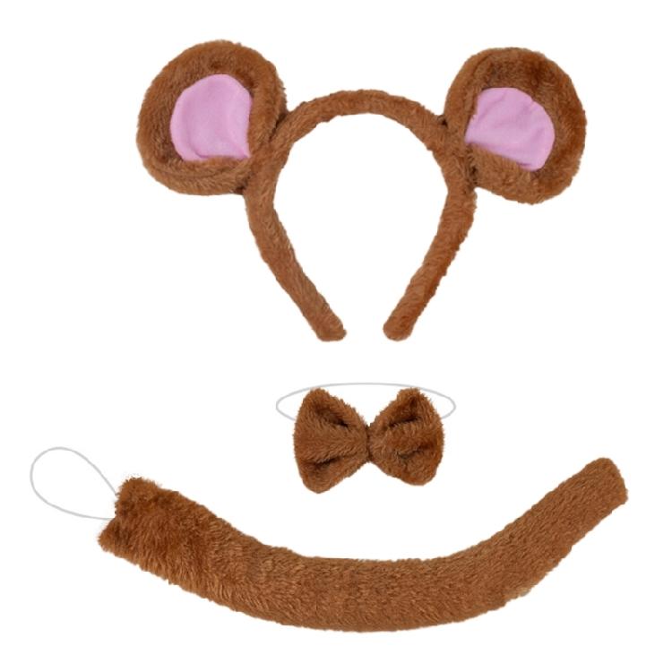 Animal Cosplay Costume Child Mouse Cosplay Set Including Headband Tail Bowtie and Nose