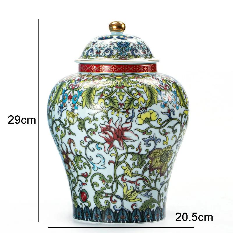 Enamel Color Ginger jar Vintage Ceramic Jars Blue and White Porcelain Tea Caddy Classical Storage Tank Cosmetic Containers