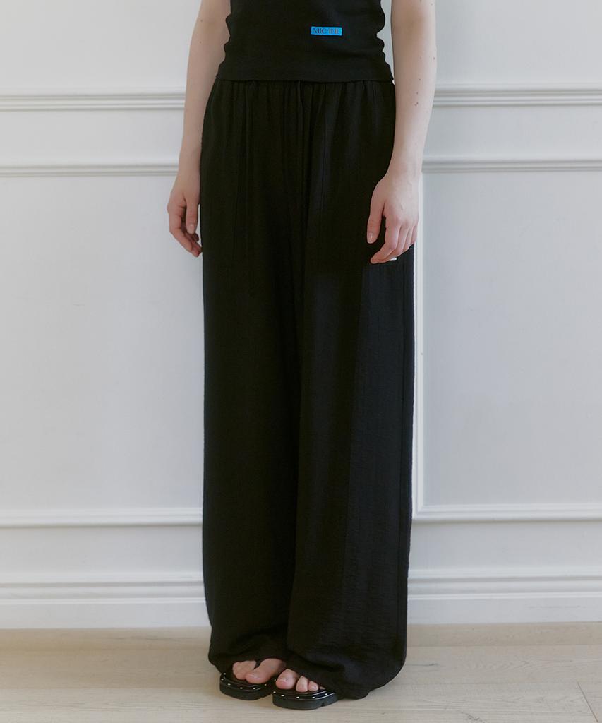 MICANE Irelun Wrinkle Wide Banding Pants