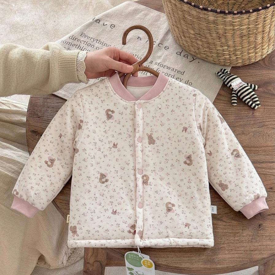 Machine washable handmade cotton-padded jacket, children's cotton-padded jacket, student school uniform with thickened warm boys cotton-padded jacket