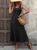 Sommer Damen Latzrock Falten-Patchwork A-Linien-Kleid