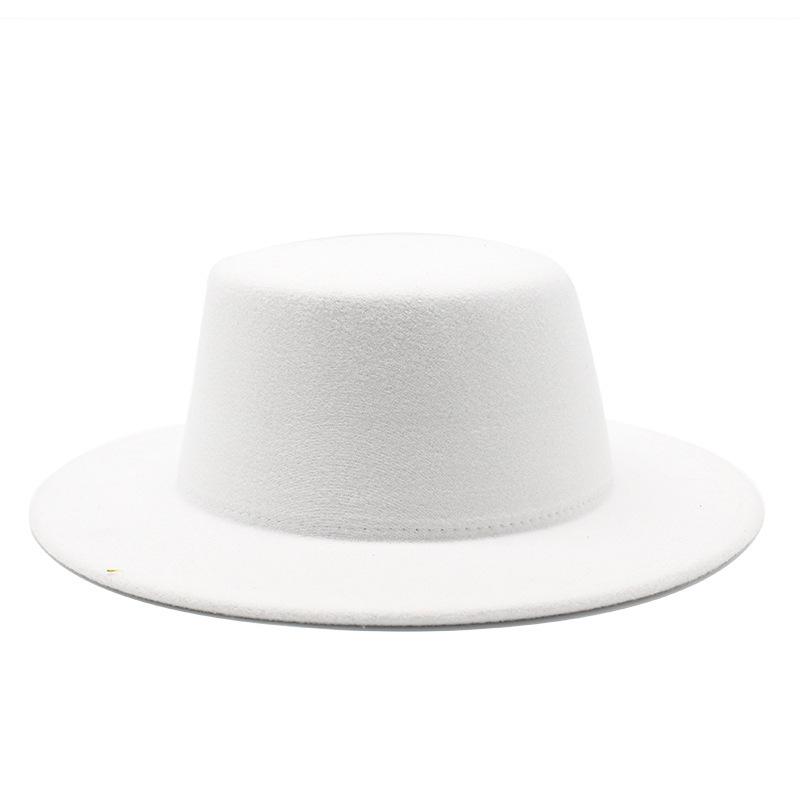 European, American And British Style Flat Top Top Hat, Autumn And Winter Parent-Child Big-Brimmed Gentleman'S Hat, Men'S Fashion Woolen Hat