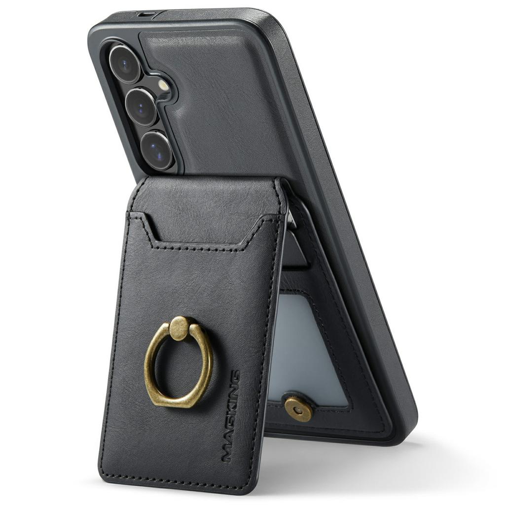 For Samsung Galaxy S25+ Magnetic Case PC+TPU+PU Phone Cover with Card Holder