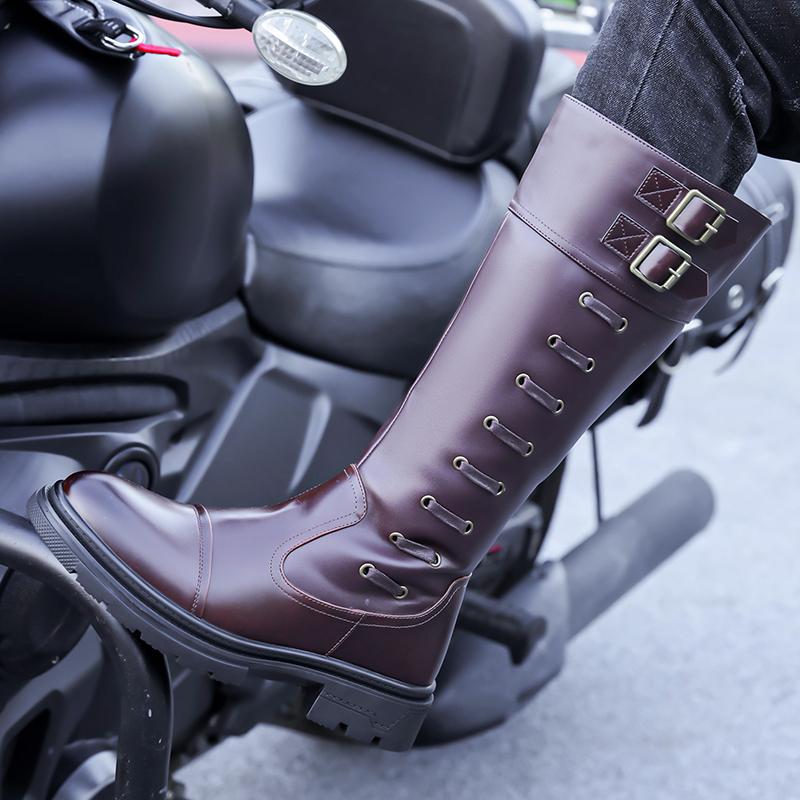 Men’s Motorcycle Boots Western Boots Black Jockey Boots Casual Brown Street Style Cool High Boots Plus Size