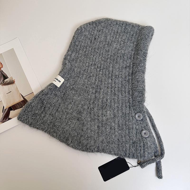 

Женский зимний шарф с капюшоном и защитой для ушей - Эластичный с регулируемым капюшоном на шнурке, Легкая теплая зимняя шапка и манишка one size