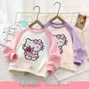 Cartoon Anime Girls' 2025 Autumn/Winter Color-Changing Sequin Hoodie with Plus Velvet for Medium/Large Children