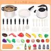 Cute Stone Pretend Play Kitchen Set, 44-Piece Set with Cookware, Pots, and Realistic Ingredients for Pretend Play, Perfect for Parent-Child Play, Birt