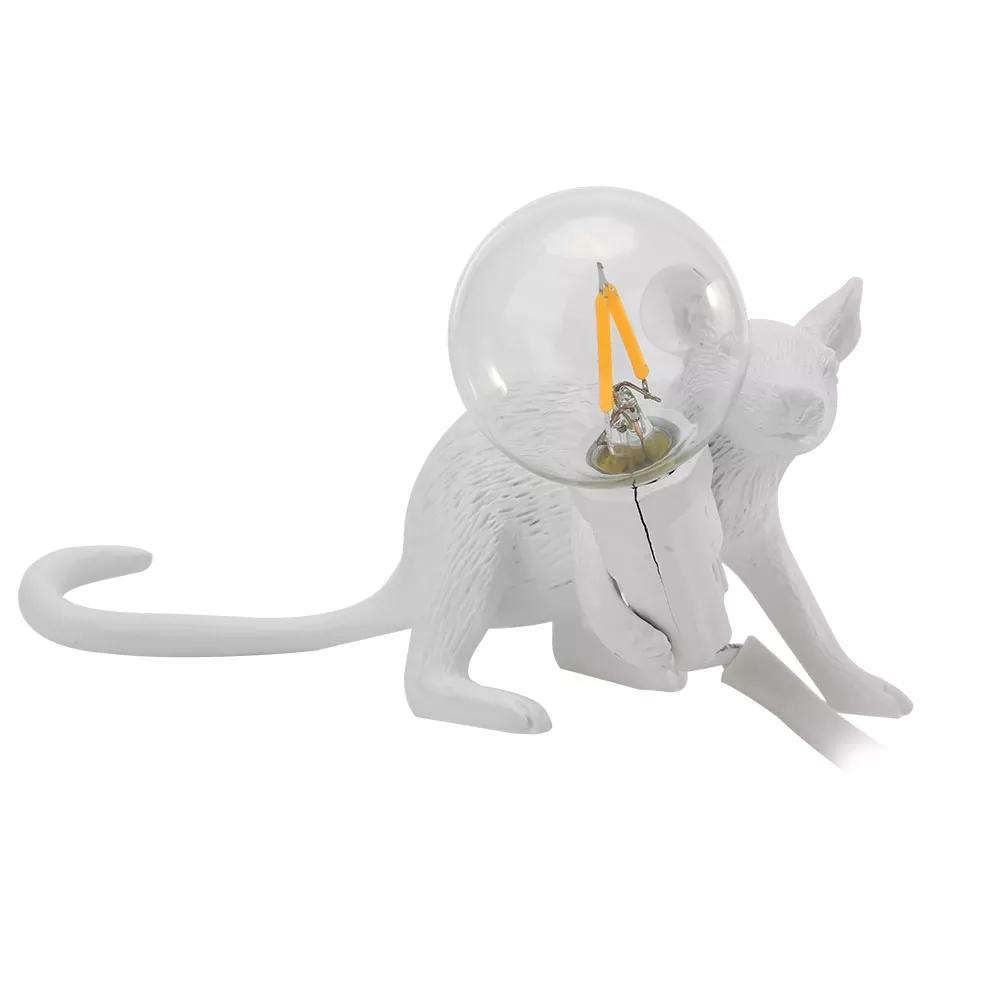 3 Colors Rat Table Lamp Desk Light Decor Lamp Bedside Resin Lamp White Light Decor for Bedroom