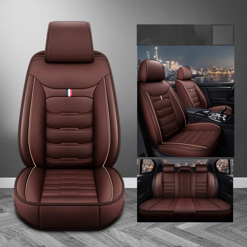 5-Seat Standard Car Seat Cover Set, Premium Faux Leather Seat Protector, New Fashion Car Interior Additions, Universal for All Seasons