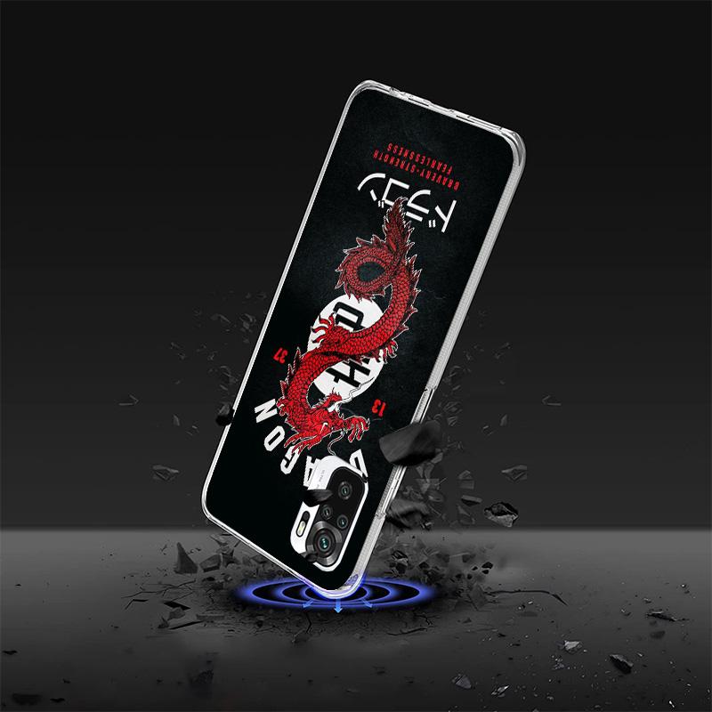 Japanese Dark Dragon Tattoo Phone Case For Xiaomi Redmi Note 15 14 13 12S 12 Pro Plus 11S 11E 11 11T 10S 10 Art Soft Pattern Cov