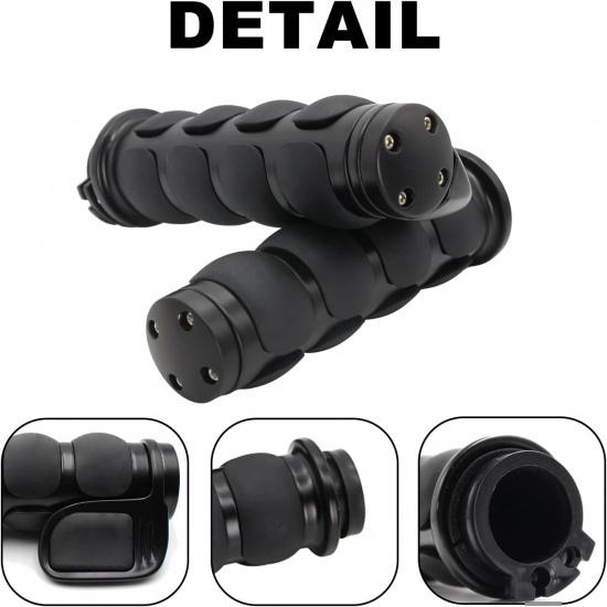 Motorcycle Grips 1" Non-Slip Rubber Handlebar Throttle Grips Motorcycle Handlebar Grips for Harley Davidson Street Glide Sportster 883 Road King Dyna