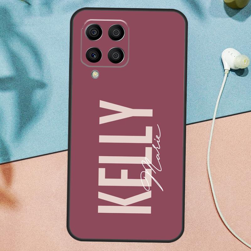 Personalised Pastel Custom Name For Samsung Galaxy M13 M23 M33 M53 M51 M21 M31s M30s M20 M14 M34 M54 M12 M32 M52 Case Funda