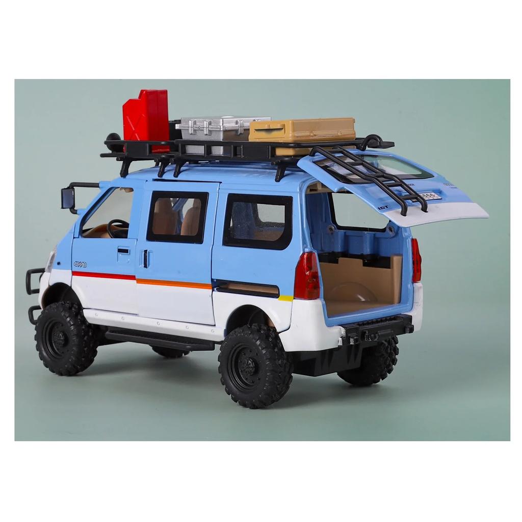 Wuling Offroad-Version LKW-Modell im Maßstab 1:24 aus Metallguss, modifiziertes Geländefahrzeug mit Sound und Licht, Geschenk für Kinder