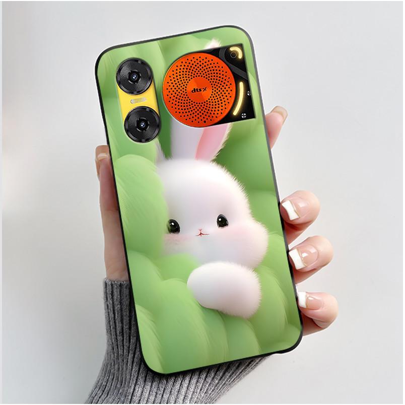 Case For ZTE Nubia Music 2 Z2460 Z2353 Music2 Phone Case Cute Rabbit Black Cover For ZTE Nubia Music Soft TPU Silicone Casing