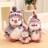 Penguin Plush Keychain With Knitted Scarves And Hat For Gift And Decoration