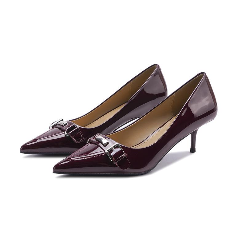 8-Sexy one-word with pointed toes, thin heels, high heels for women, not tired feet, professional work, single shoes, niche design sense