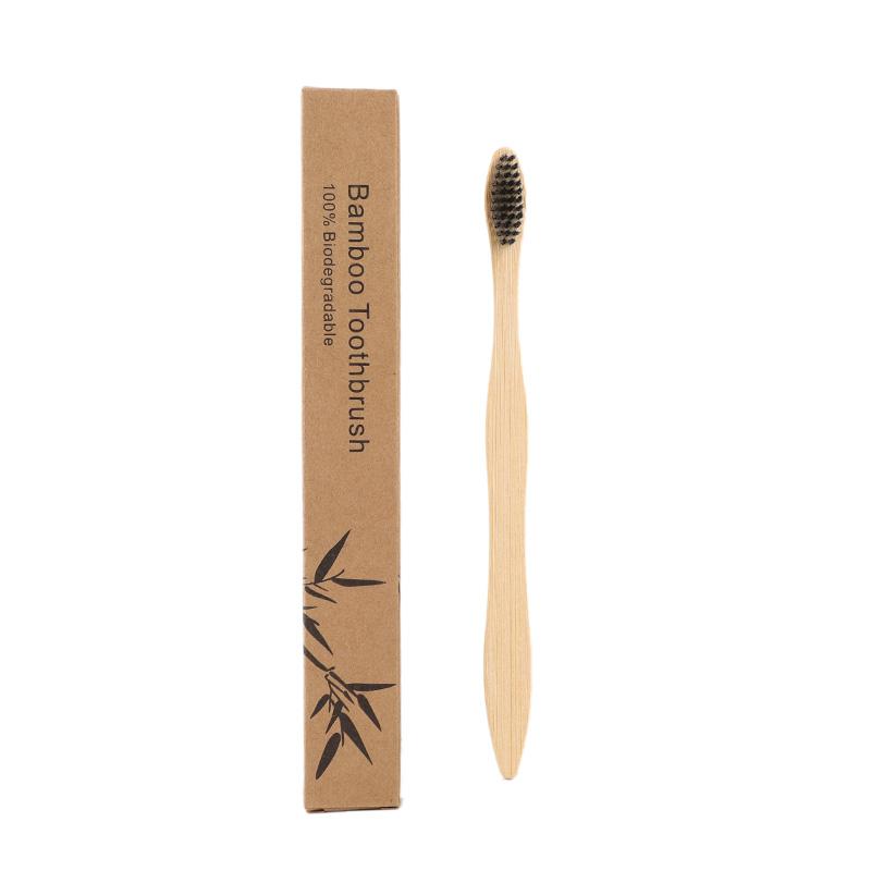Wholesale Custom Hotel Home Kraft Box Set Disposable Eco-friendly Biodegradable Bamboo Toothbrush