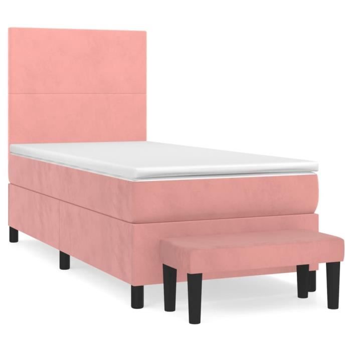 3137694 vidaXL Divan Bed and Mattress Pink 80x200 Cm Velvet